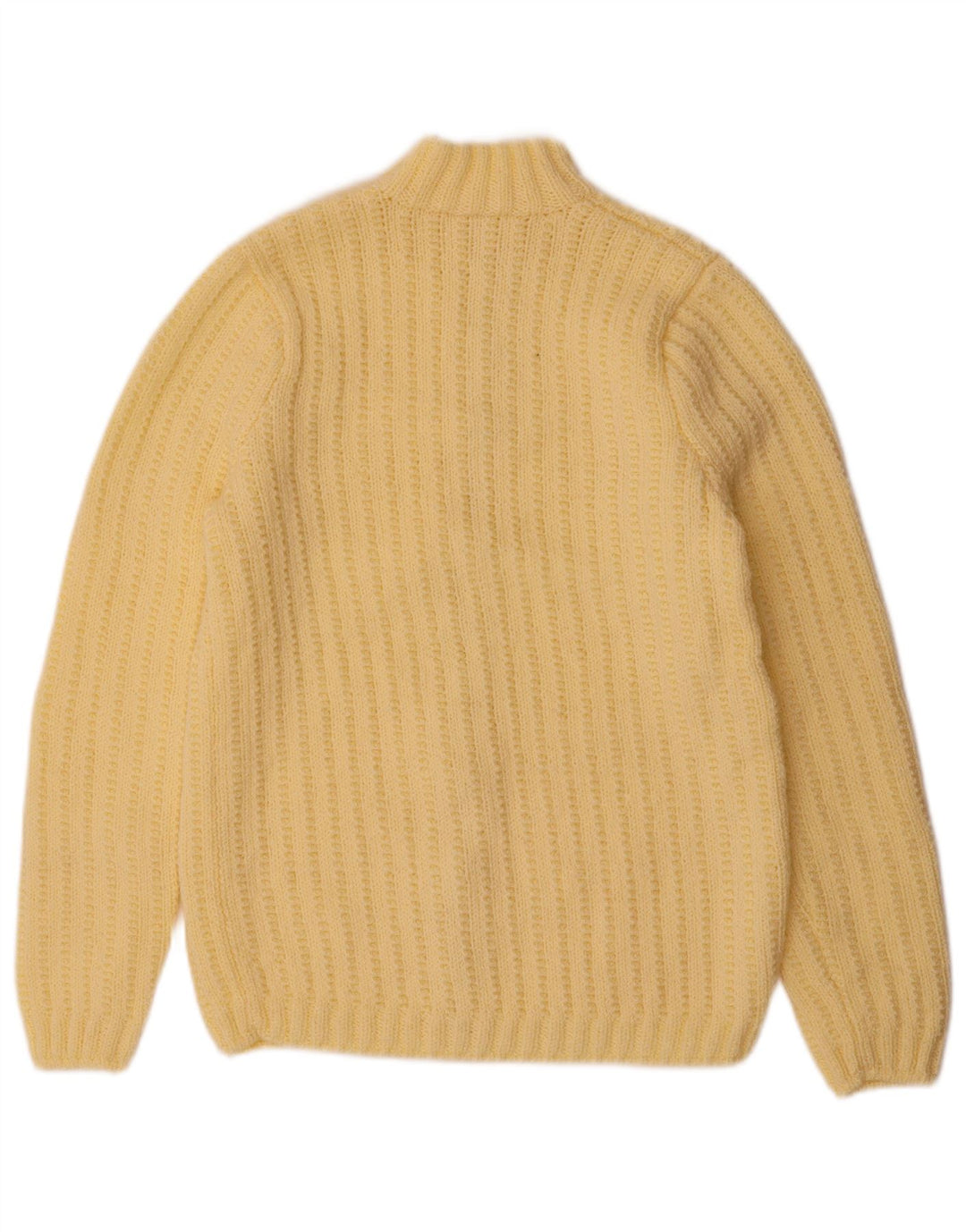 Vintage mujer Cardigan suéter Reino Unido 12 amarillo medio