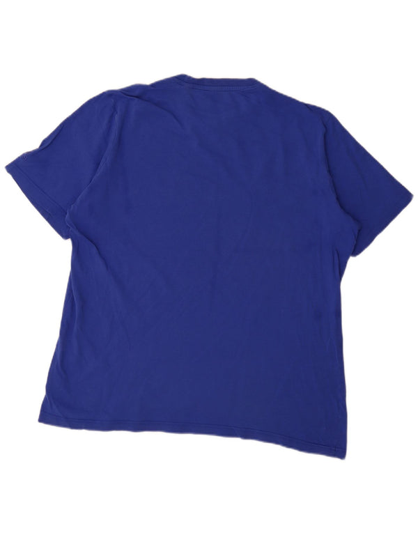Adidas - Camiseta gráfica para hombre, talla grande, algodón azul
