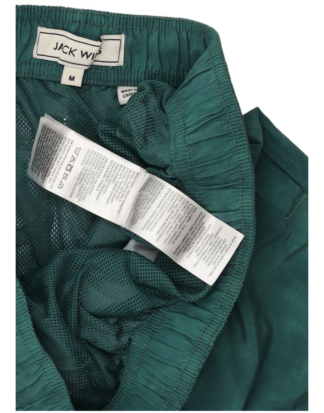 Shorts de baño para hombre Jack Wills Poliéster teñido anudado verde medio