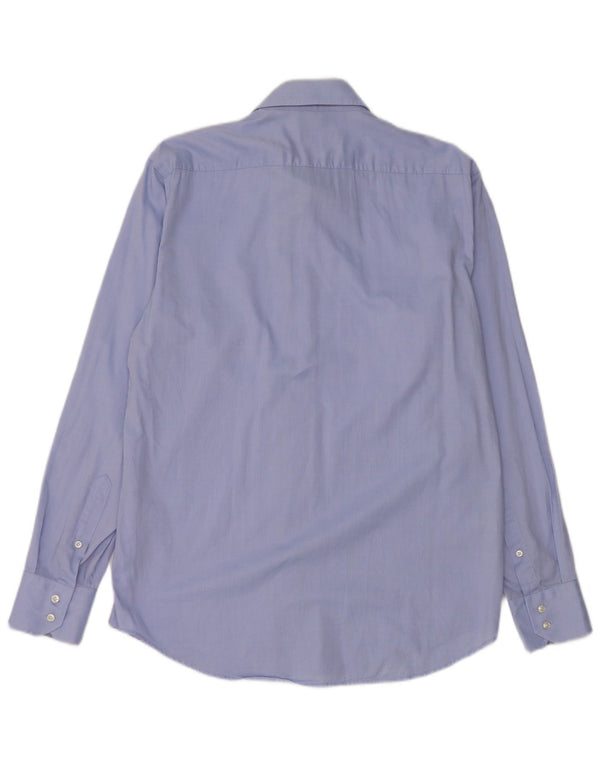 Camisa Hugo Boss Hombre Regular Fit Talla 39 Algodón Azul Medio
