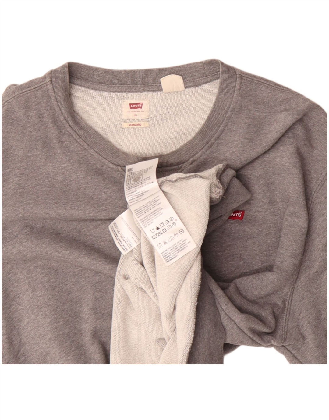 Levi's Sudadera Estándar para Hombre Jumper XL Gris Algodón Clásico