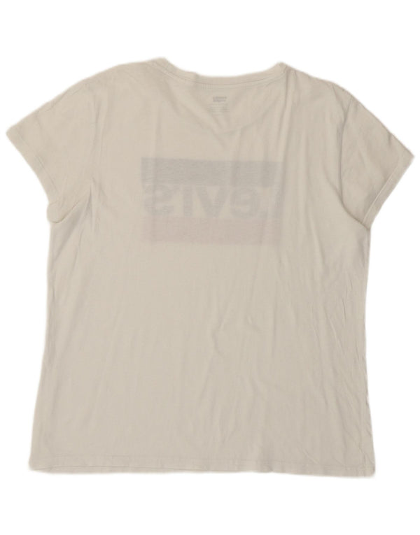 LEVI'S Camiseta gráfica para mujer Top UK 46 Large White