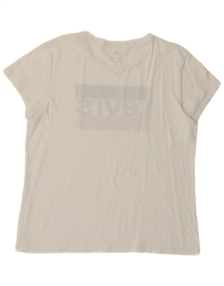 LEVI'S Camiseta gráfica para mujer Top UK 46 Large White