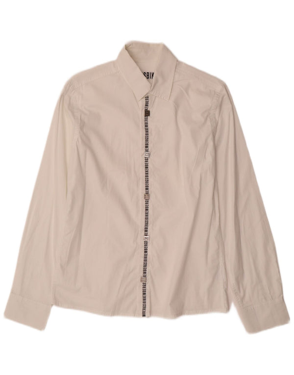 Bikkembergs Camisa gráfica para mujer EU 40 Mediana Algodón blanco