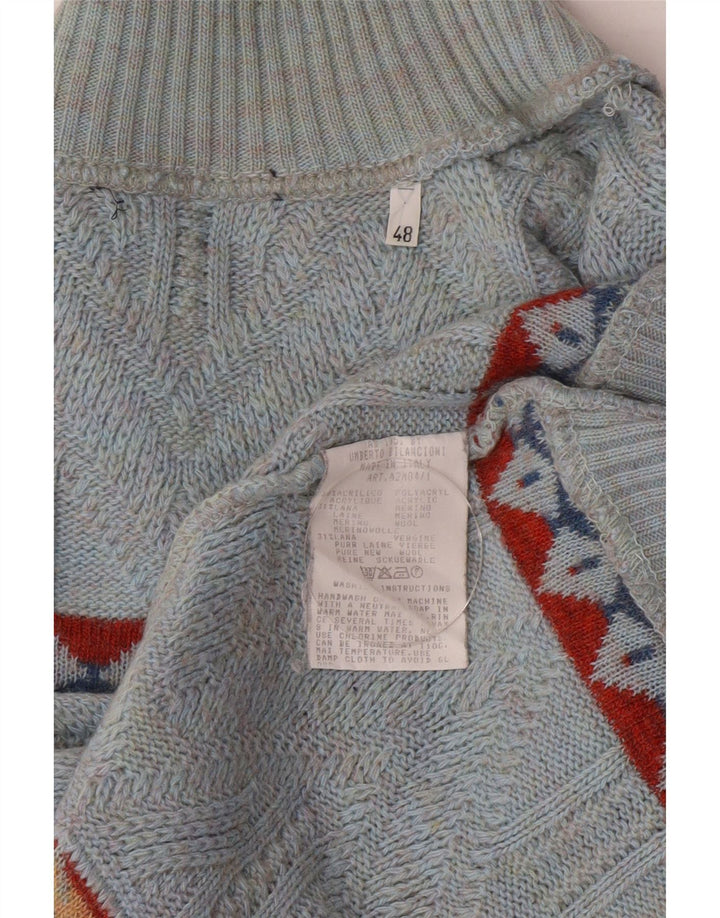Umberto Bilancioni Jersey con cuello alto para hombre IT 48 Azul medio