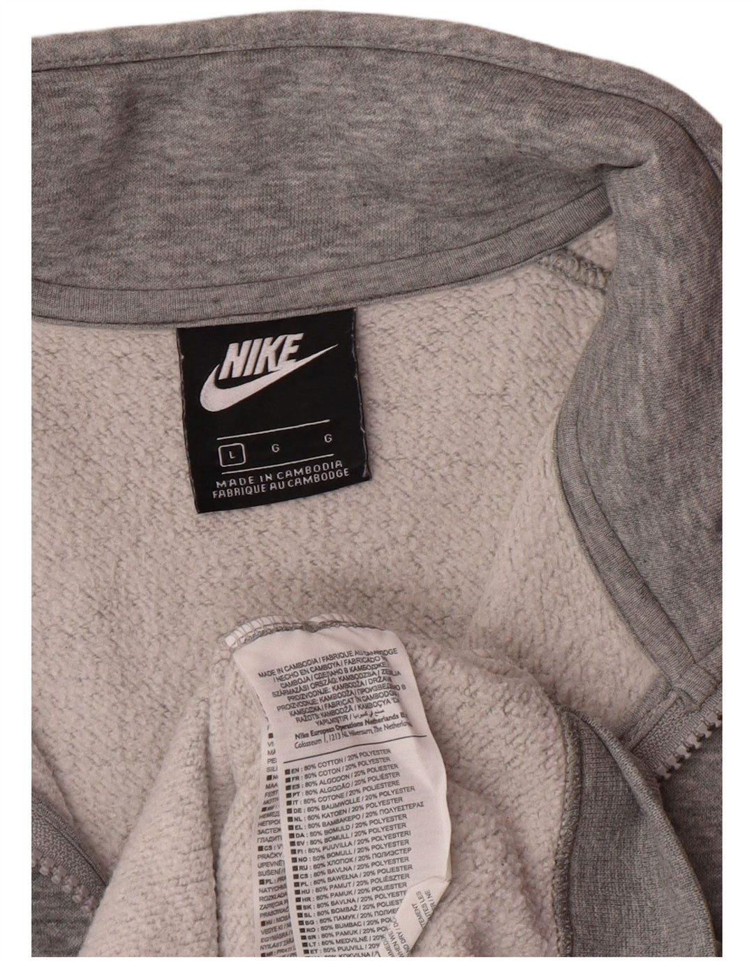 Nike - Chaqueta de chándal para hombre, talla grande, algodón gris