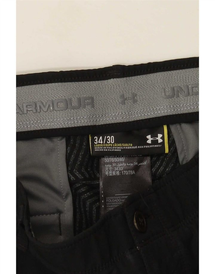 Under Armour Pantalón chino cónico para hombre W34 L30 Poliéster negro
