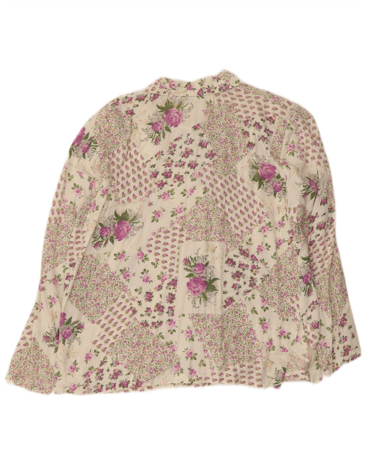 Vintage mujer camisa Reino Unido 16 grande multicolor floral