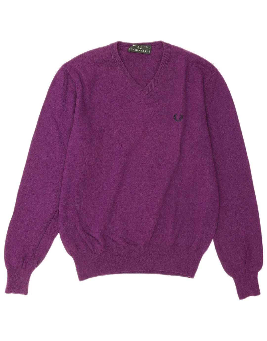 Fred Perry Hombre Jersey Con Cuello En V De Lana Morado Medio