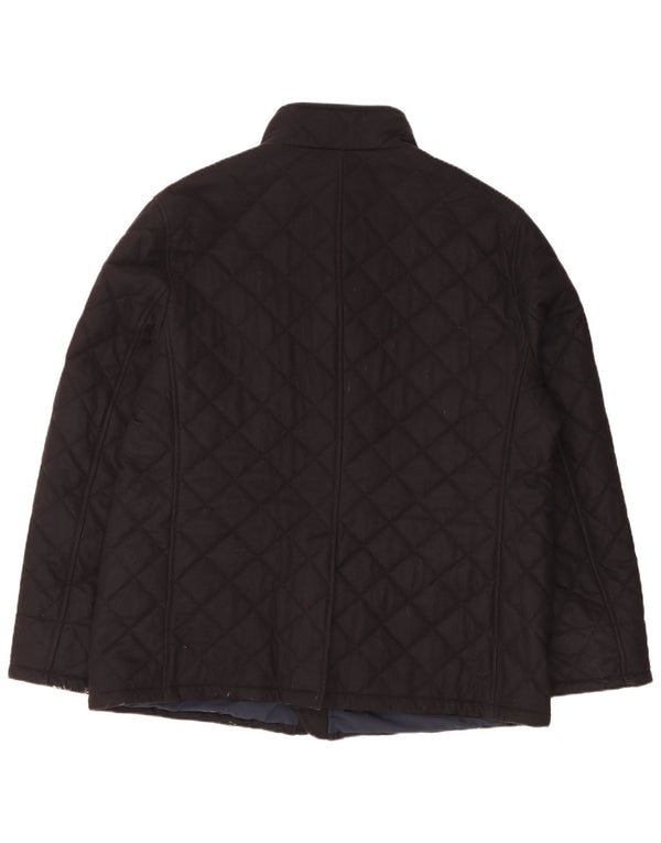 Chaqueta acolchada vintage para hombre IT 60 4XL Lana azul marino