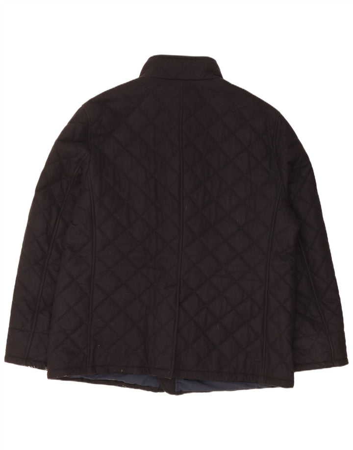 Chaqueta acolchada vintage para hombre IT 60 4XL Lana azul marino
