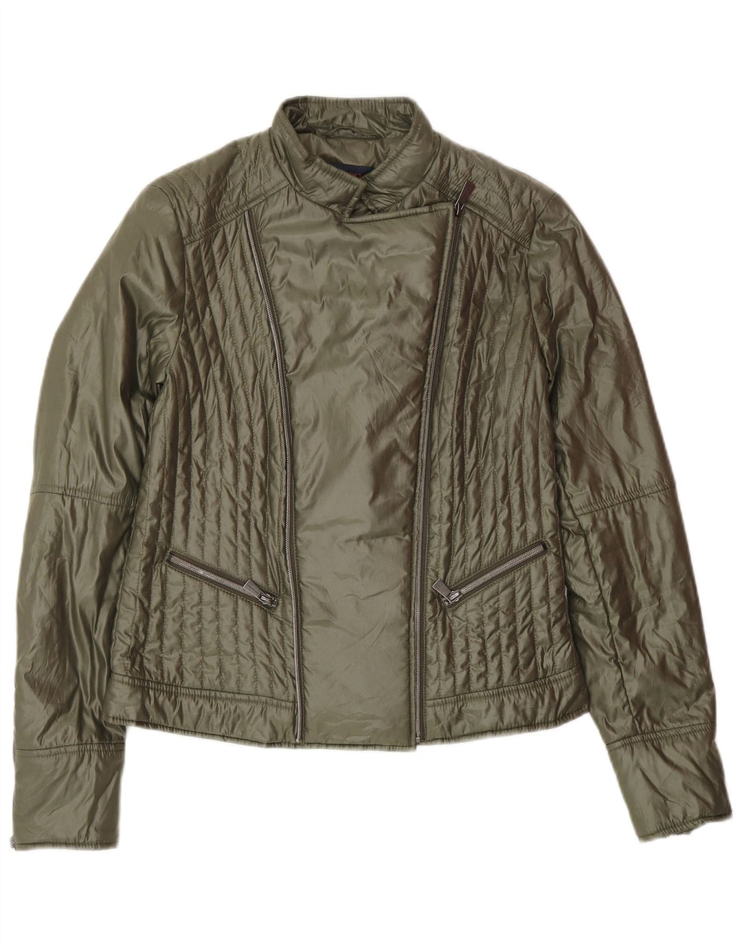Chaqueta Biker Mujer Trussardi IT 42 Poliéster Verde Medio