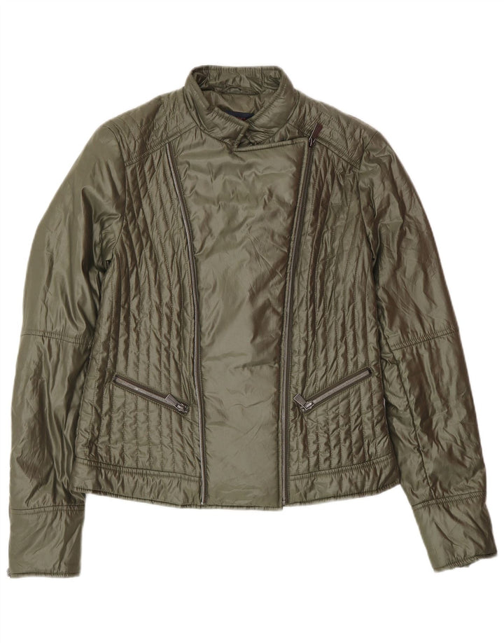 Chaqueta Biker Mujer Trussardi IT 42 Poliéster Verde Medio