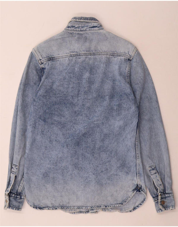 Zara Hombre Camisa Vaquera Regular Fit Algodón Azul Pequeño