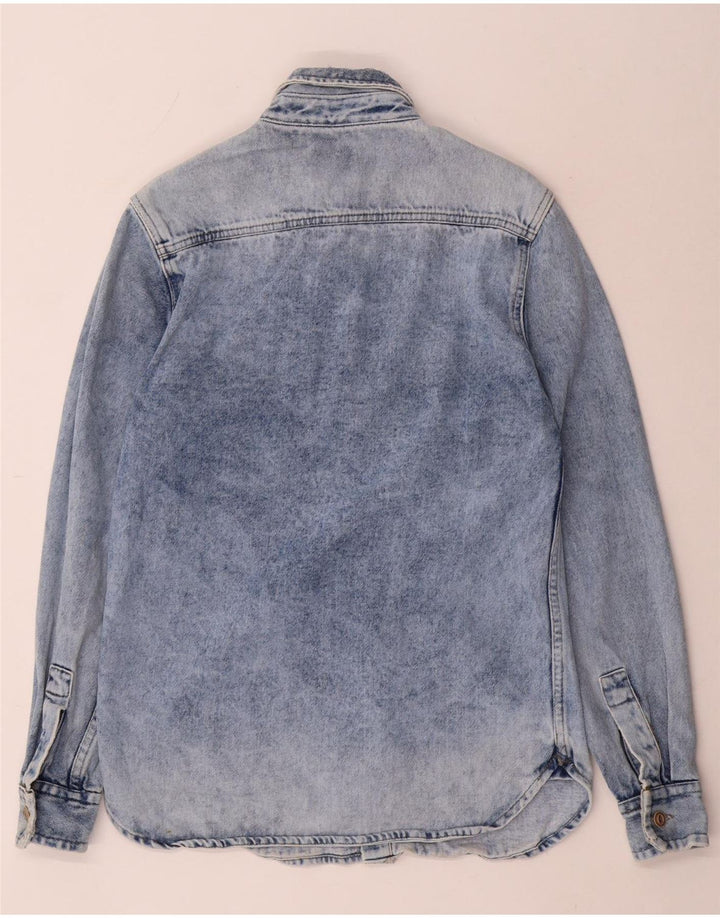 Zara Hombre Camisa Vaquera Regular Fit Algodón Azul Pequeño
