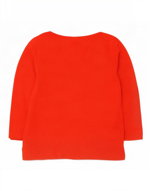 Hobbs Suéter tipo jersey con cuello barco y manga 3/4 para mujer UK 12 Medium Rayón rojo