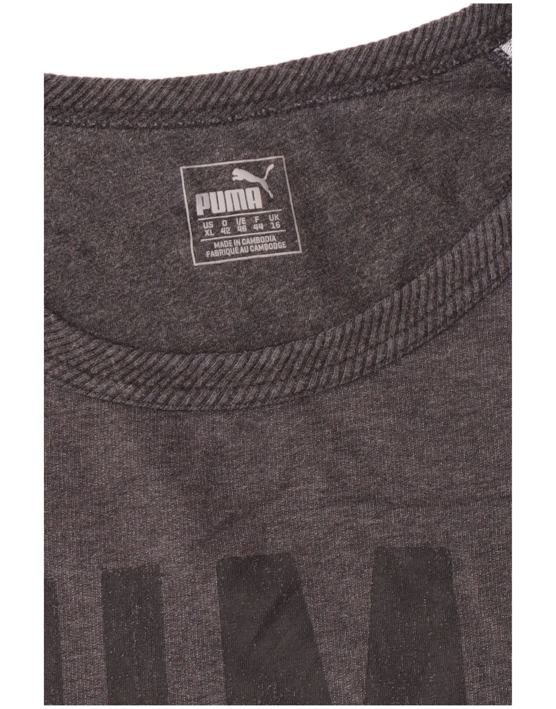 Puma Mujer Crop Graphic Sudadera Jumper UK 16 Grande Gris