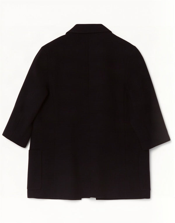 Zara Chaqueta tipo blazer abierta de manga 3/4 extragrande para mujer UK 10 Small Azul marino