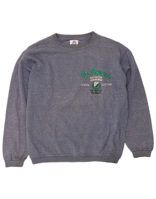 By American Sudadera extragrande con estampado gráfico para mujer, talla 40, color azul