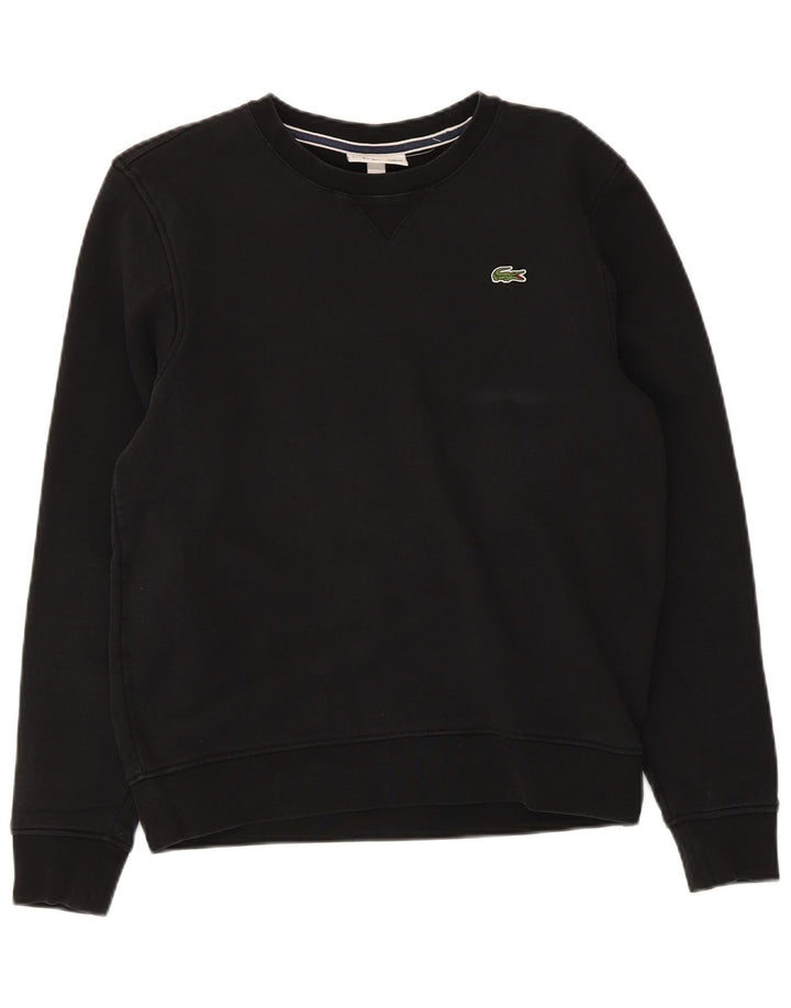 Lacoste Sudadera de ajuste regular para mujer talla 3 pequeña algodón negro