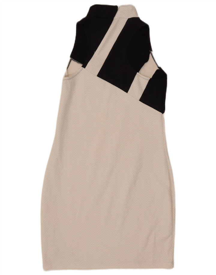 ADIDAS Vestido ajustado gráfico para mujer Reino Unido 46 Grande Blanco Colorblock