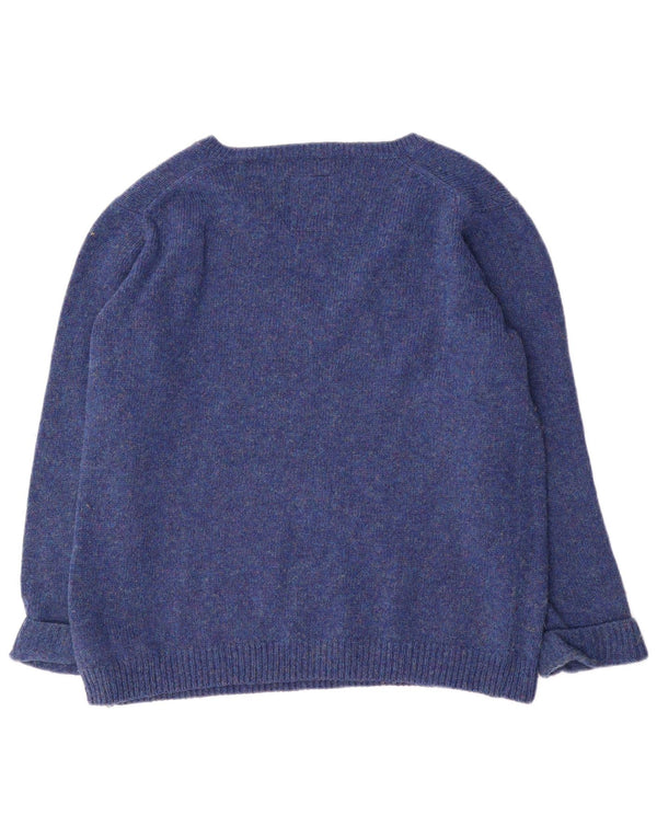 G-Star Suéter tipo jersey con cuello en V para mujer UK 44 Medio azul moteado