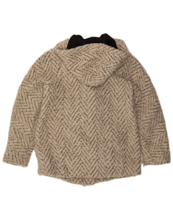 Max & Co. Abrigo extragrande con capucha para mujer UK 6 XS Off White Chevron