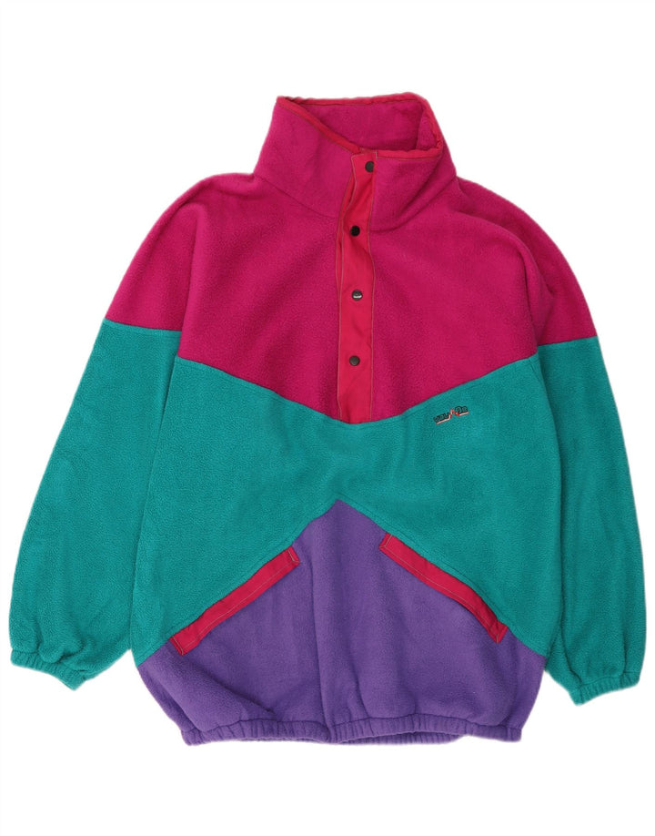 VAUDE Jersey de forro polar con cuello abotonado para hombre XL Multicolor Colorblock