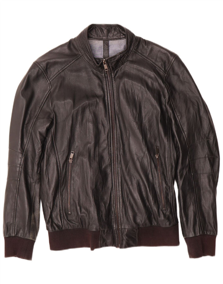 CONBIPEL Chaqueta de cuero para hombre IT 52 Cuero negro grande