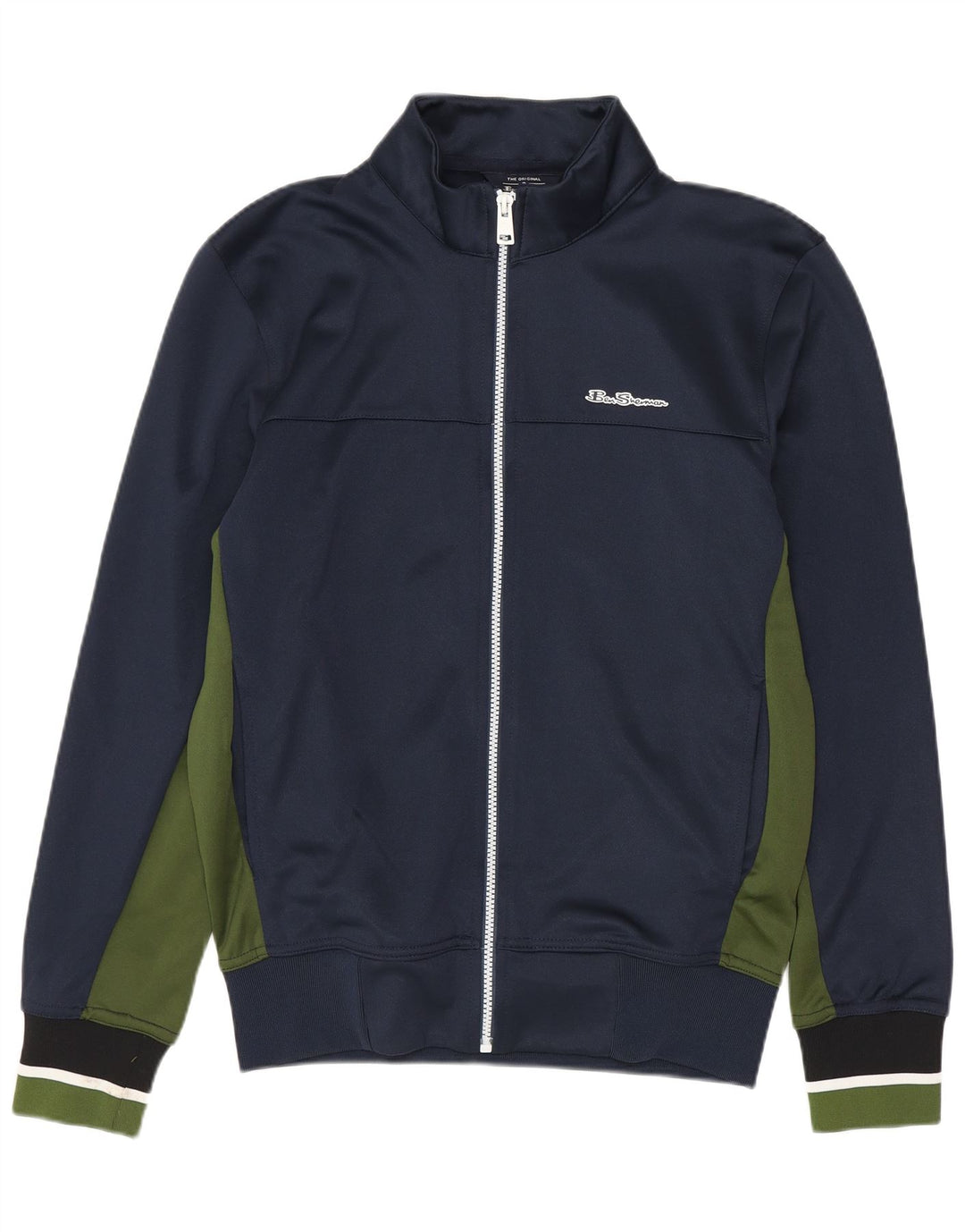 BEN SHERMAN Hombre Chándal Top Chaqueta Pequeña Azul Marino Colorblock Algodón