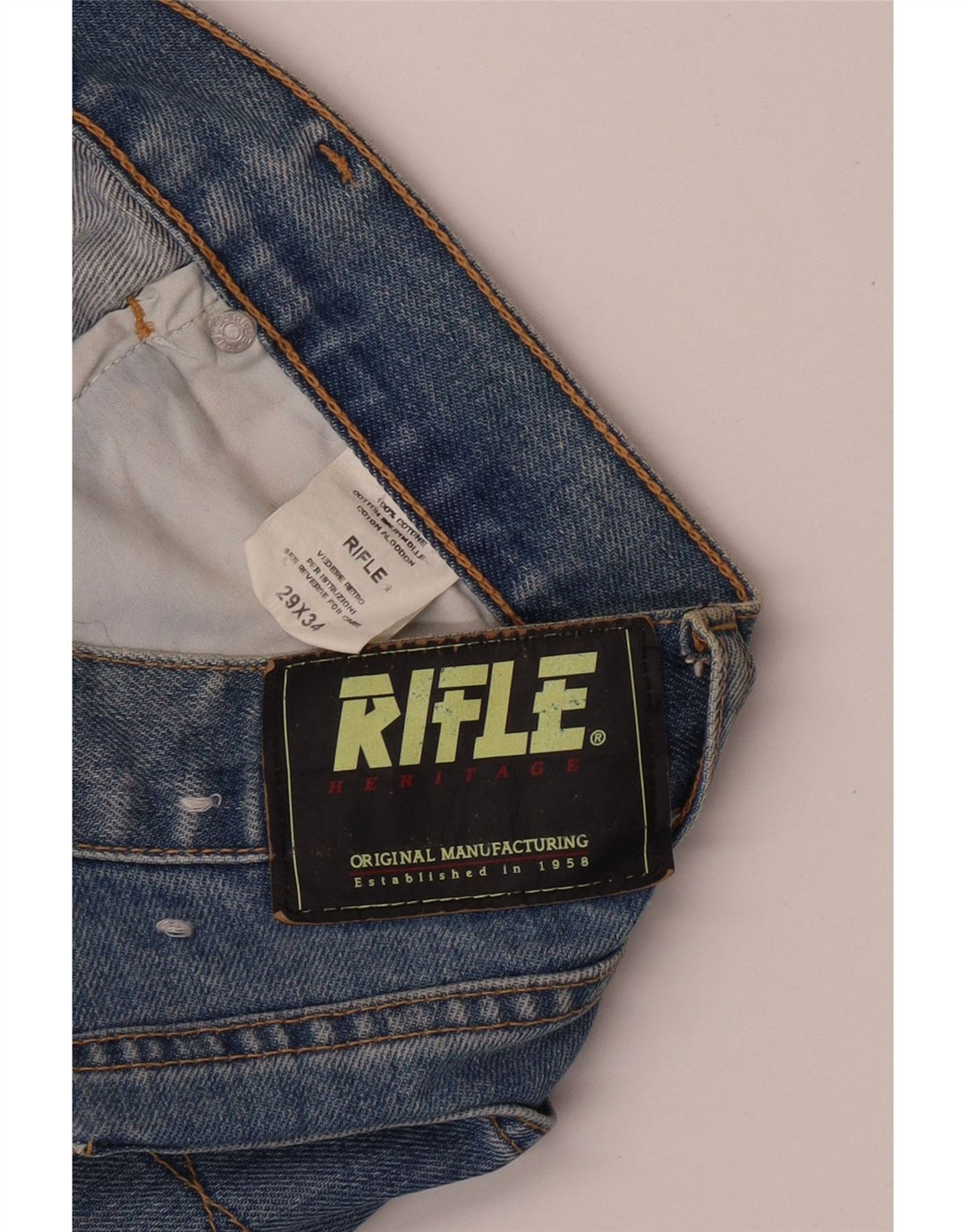 Vaqueros rectos para mujer RIFLE W29 L34 Algodón azul