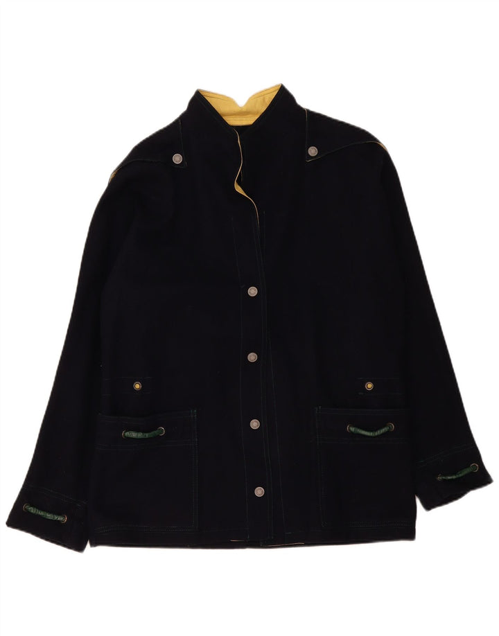 Vintage mujer chaqueta utilitaria Reino Unido 16 grande azul marino