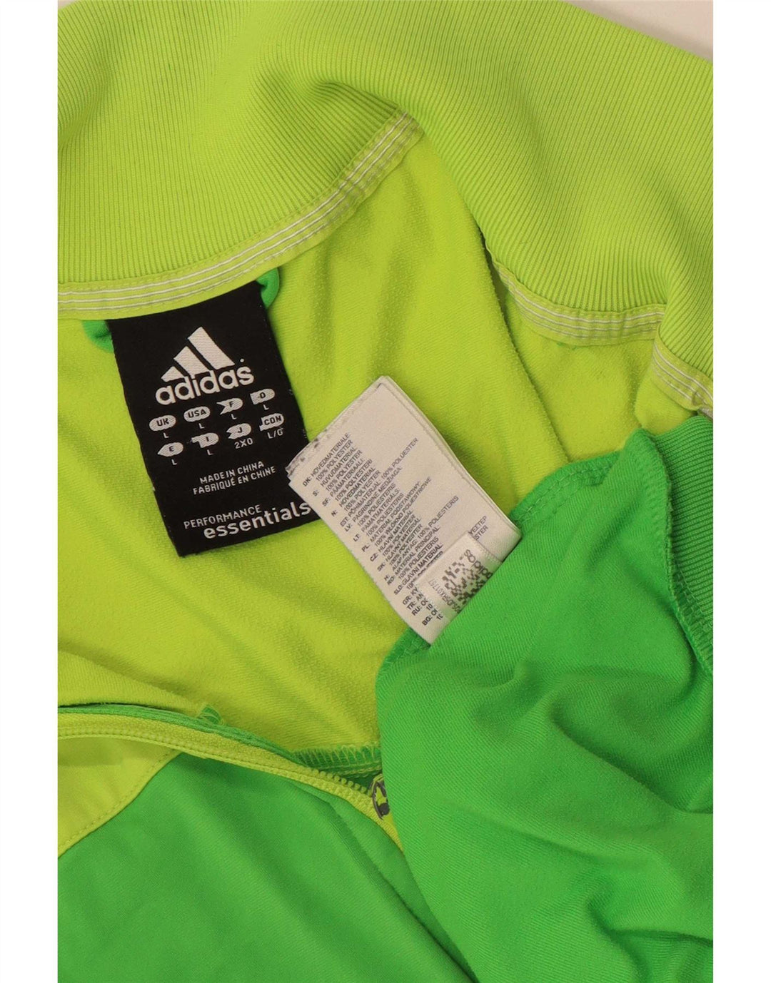 Adidas Mens Climalite Chándal Top Chaqueta Grande Verde Colorblock