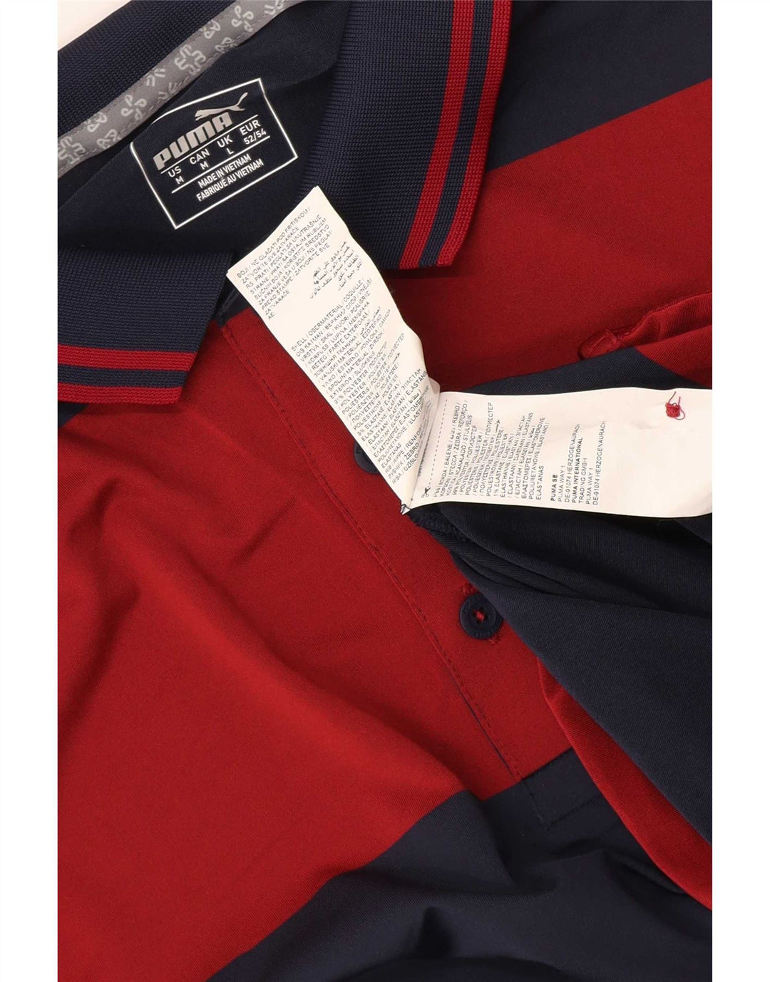 Puma Polo para hombre grande de poliéster a rayas azul marino