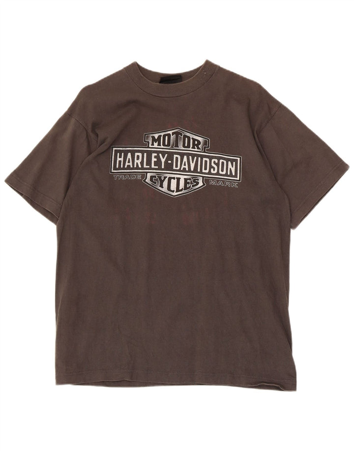 Harley Davidson Camiseta gráfica para hombre Top Algodón gris medio