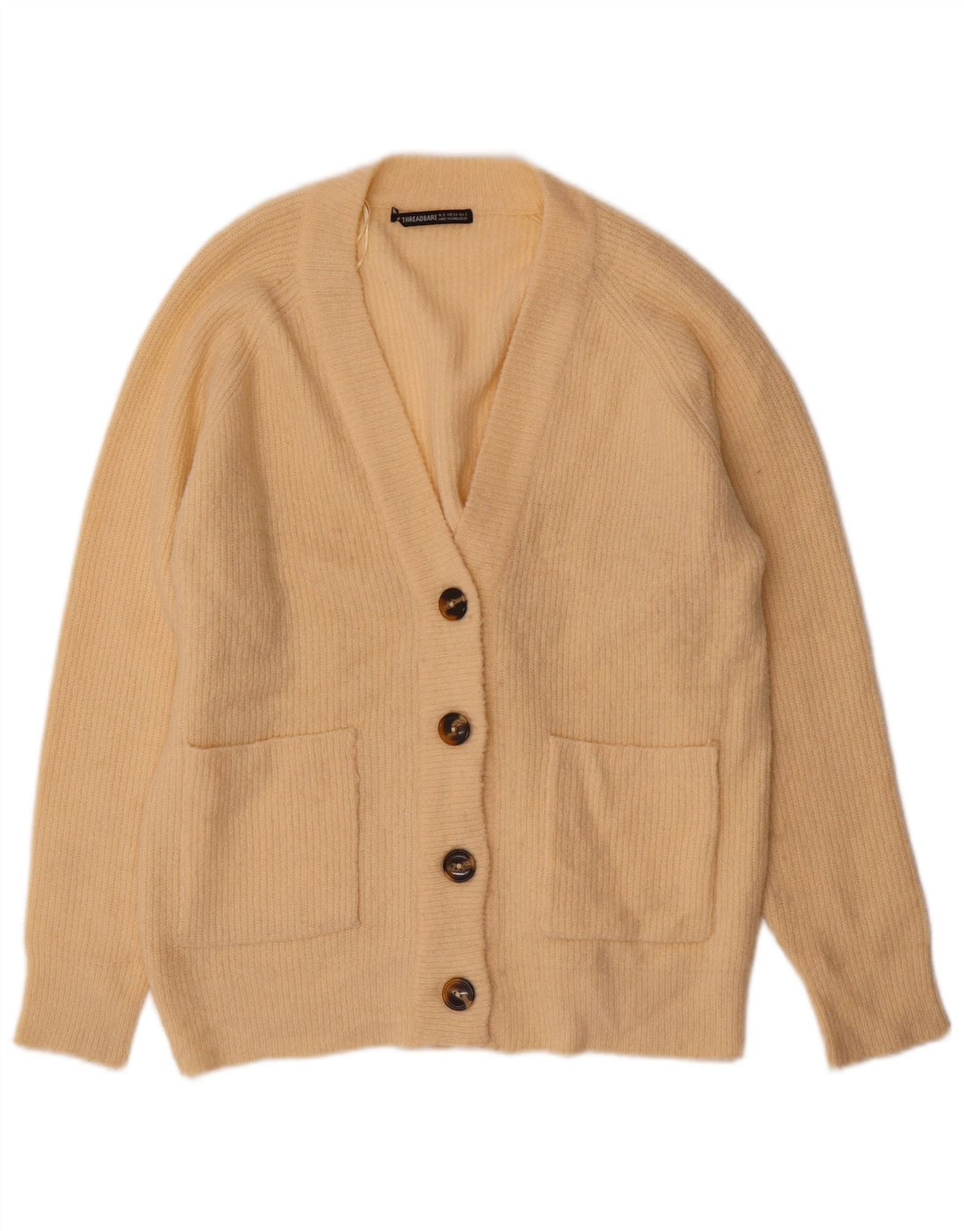 Threadbare Suéter tipo cárdigan extragrande para mujer UK 6 XS Acrílico beige