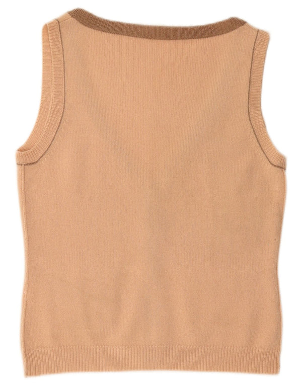 SCHUMACHER Suéter tipo cárdigan sin mangas para mujer UK 40 Lana rosa grande