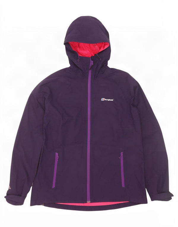 Berghaus Chaqueta impermeable con capucha para mujer UK 46 Large Púrpura Poliamida