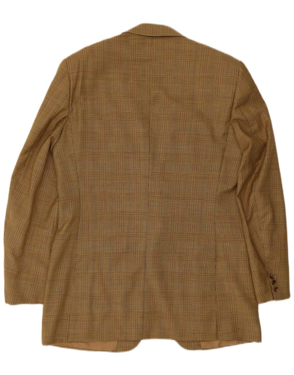 Gieves & Hawkes Chaqueta tipo blazer de 2 botones para hombre UK 42 XL Lana de pata de gallo marrón
