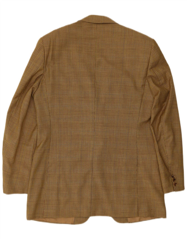 Gieves & Hawkes Chaqueta tipo blazer de 2 botones para hombre UK 42 XL Lana de pata de gallo marrón