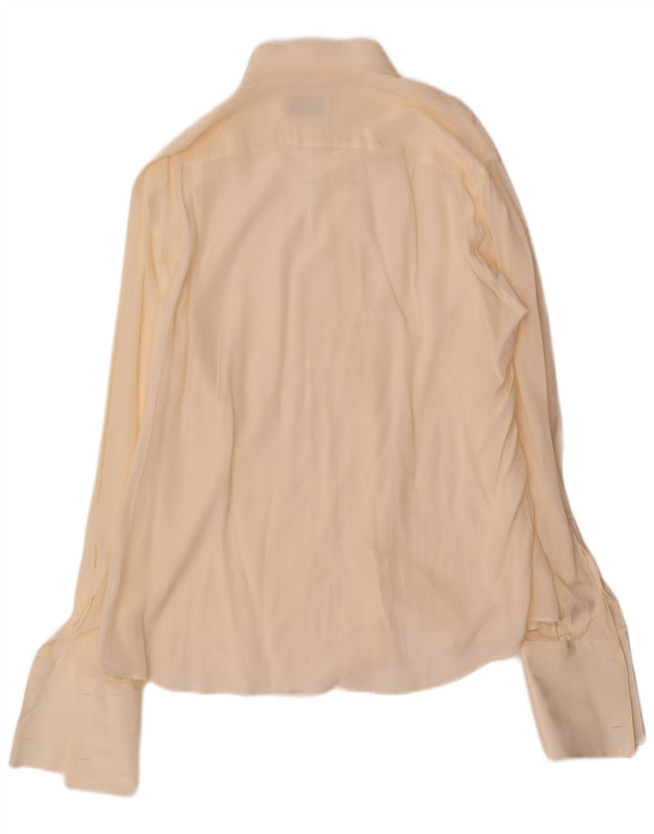 Pancaldi & B Camisa Formal Hombre Talla 43 17 XL Seda Beige