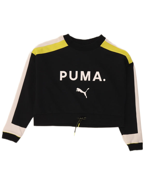 Puma Sudadera con gráfico extragrande para mujer UK 6 XS Black Colourblock
