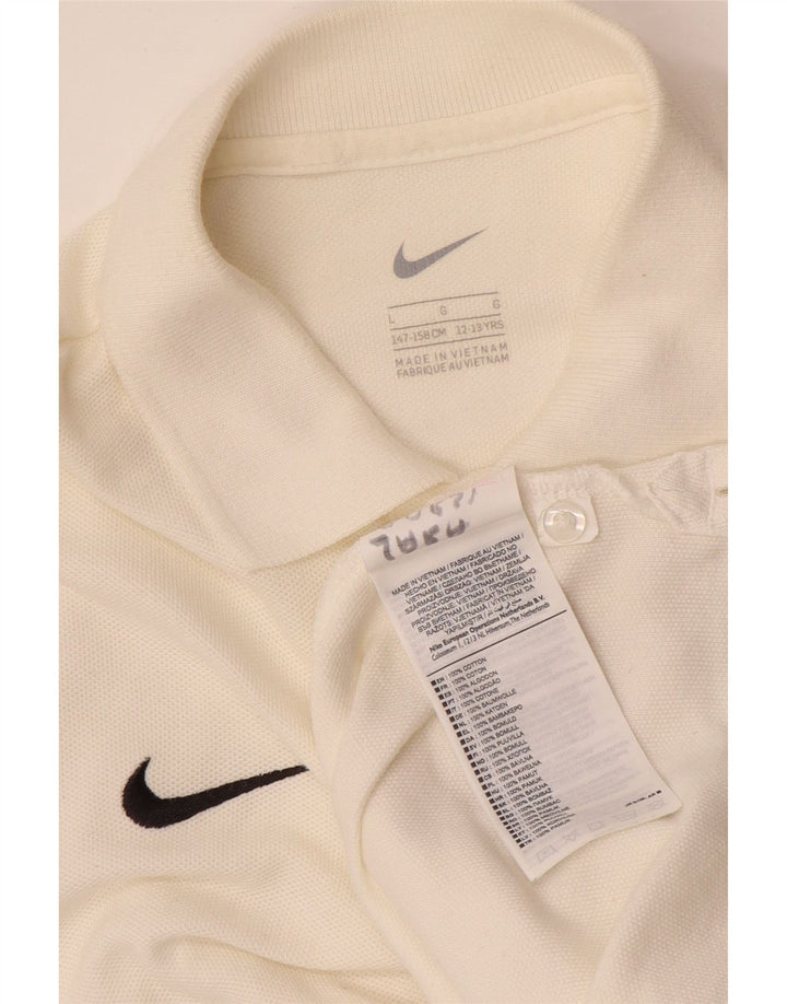 Nike Polo para niño 12-13 años Grande Blanco Algodón