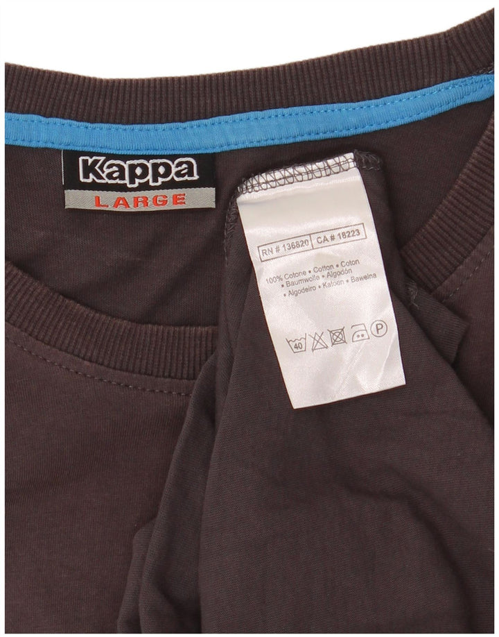 KAPPA Camiseta gráfica para hombre Top grande de algodón marrón