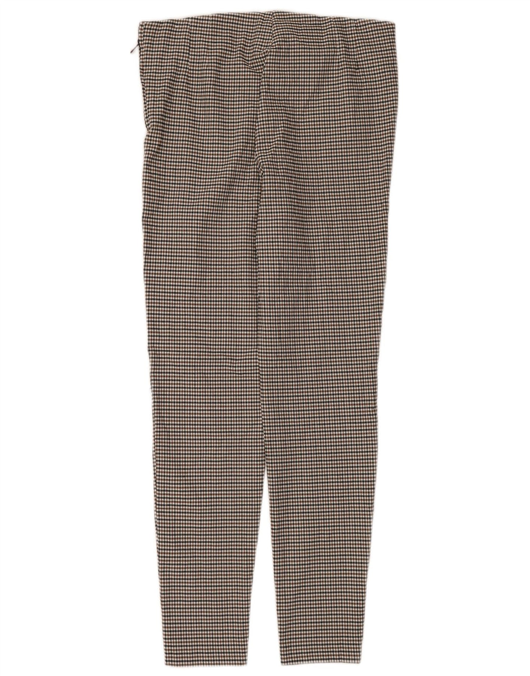 Zara Mujer Leggings ES 40 XL Marrón Pata De Gallo Viscosa