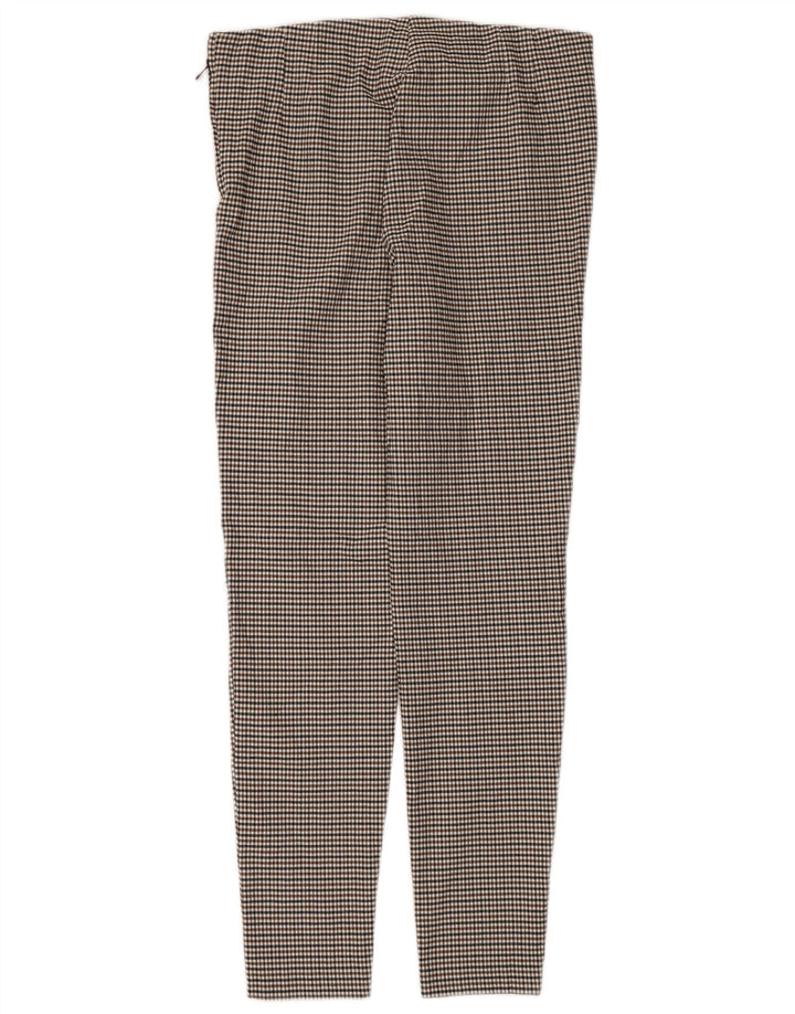 Zara Mujer Leggings ES 40 XL Marrón Pata De Gallo Viscosa
