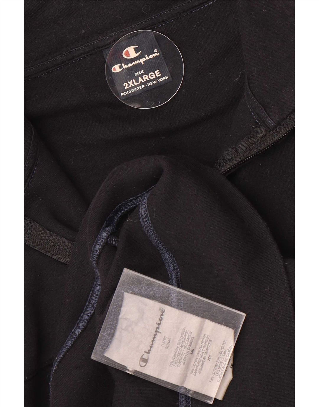 Champion Chaqueta de chándal para hombre 2XL Algodón negro