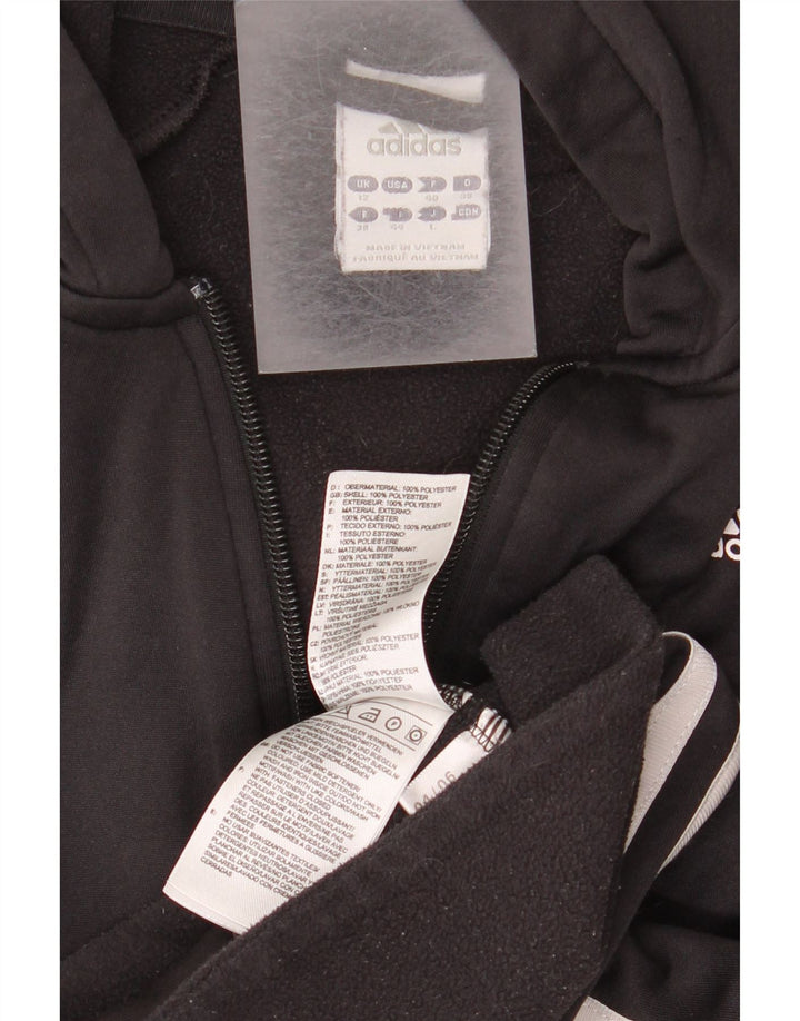 Adidas Climawarm Zip Sudadera con capucha para mujer Reino Unido 12 Mediano Negro Poliéster