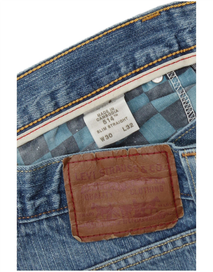 Levi's Hombre 514 Vaqueros Rectos W30 L30 Algodón Azul