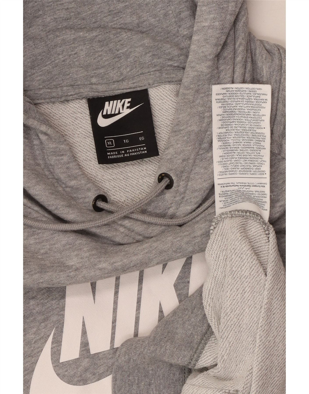 NIKE Sudadera con capucha gráfica para hombre XL Algodón moteado gris